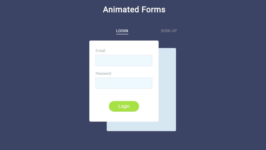 Animated JavaScript login form