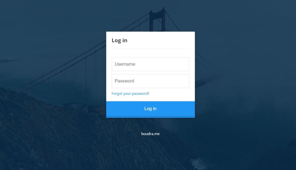 JavaScript Small size login form