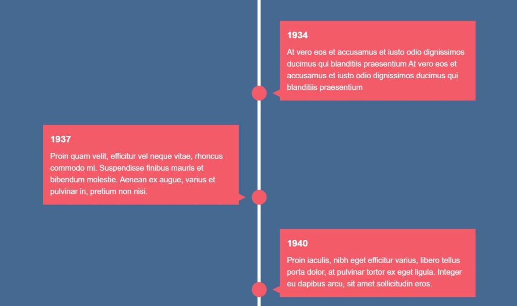 Vertical timeline template with CSS and JS