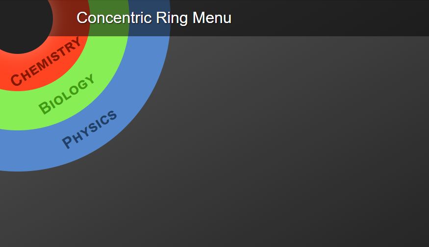 Concentric ring menu