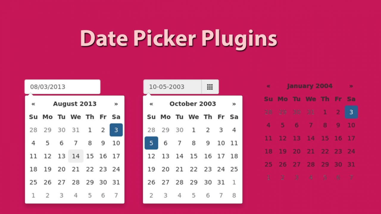 Top 9 Free Date Picker Plugins for Web Designers