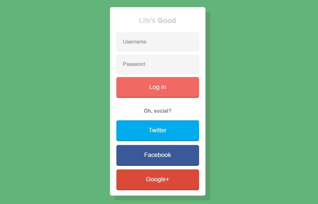 Simple Form with Social Network Logins 