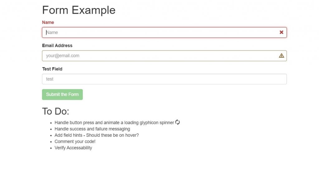 Bootstrap 4/HTML5 Form Input Examples