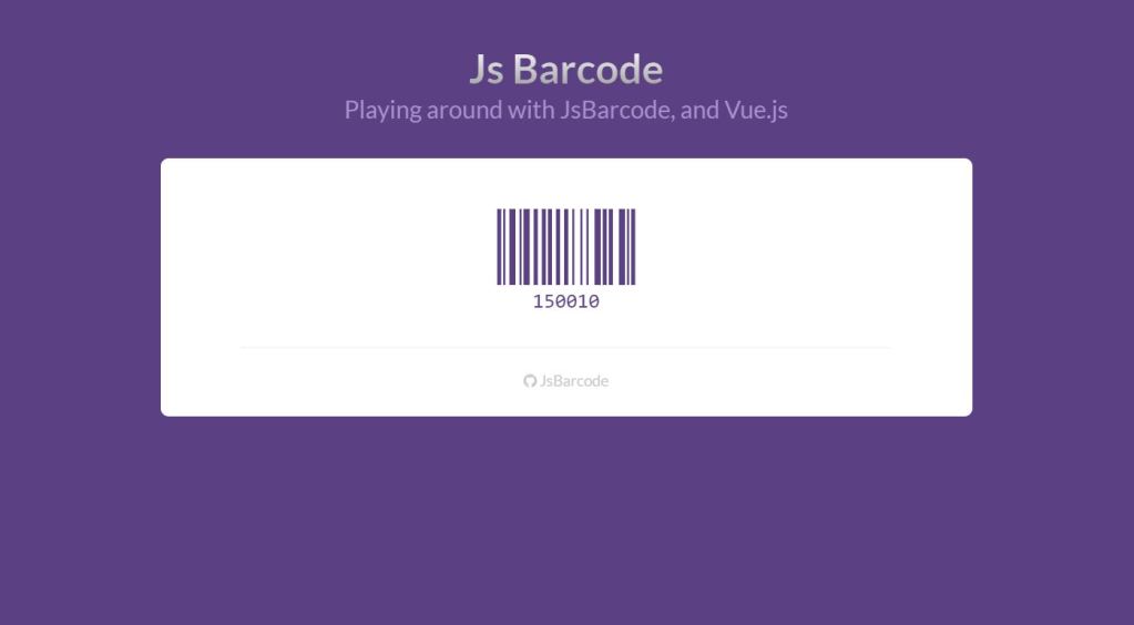 JavaScript barcode design example with code