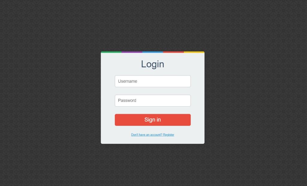 JavaScript login and register form