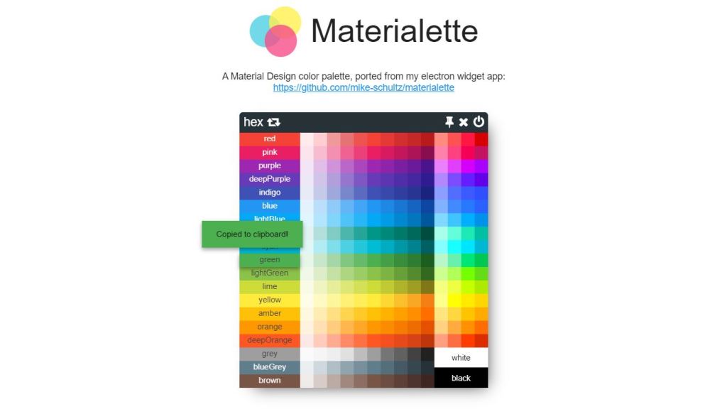 Material Design ColorPalette 