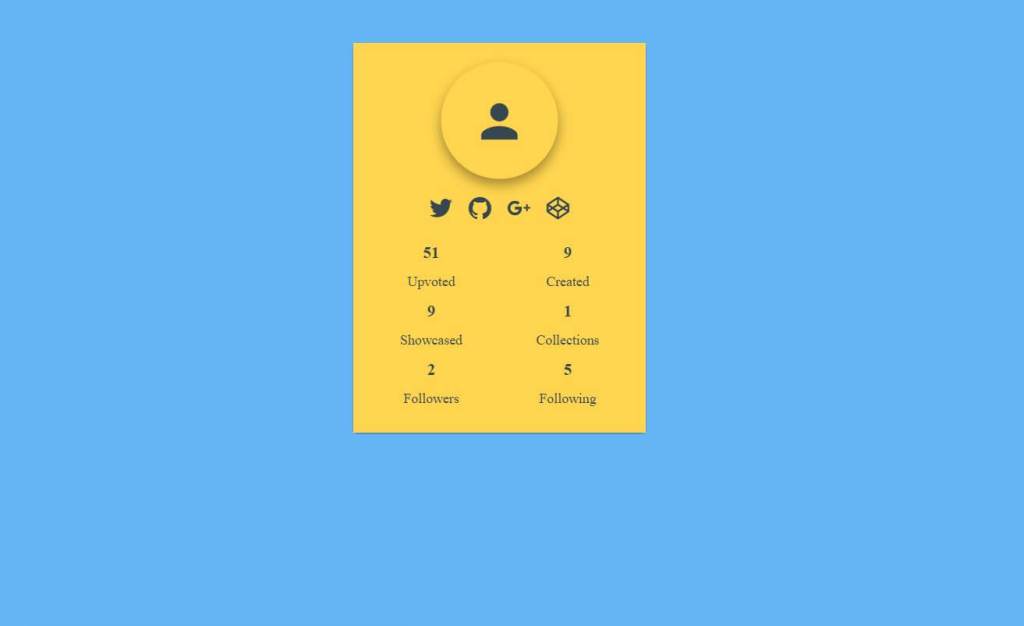 JavaScript Materialup Profile Card