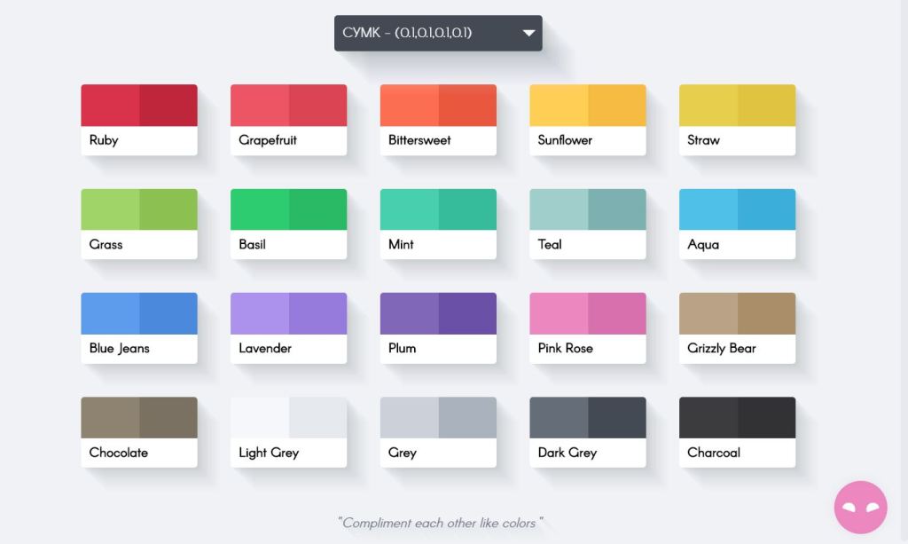Simple Flat JavaScript/JS Color Palette