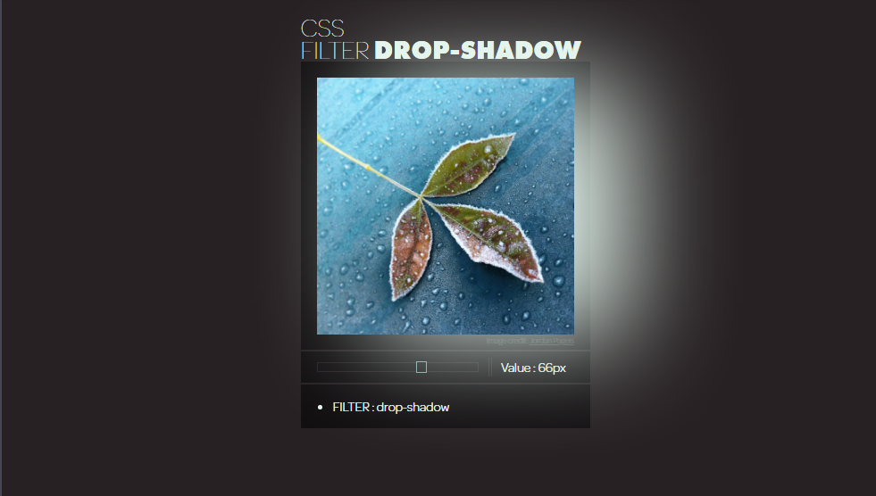 drop shadow effect for image using css