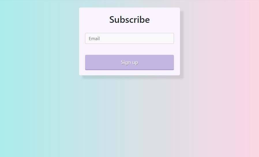 simple subscribe form with gradient background css color