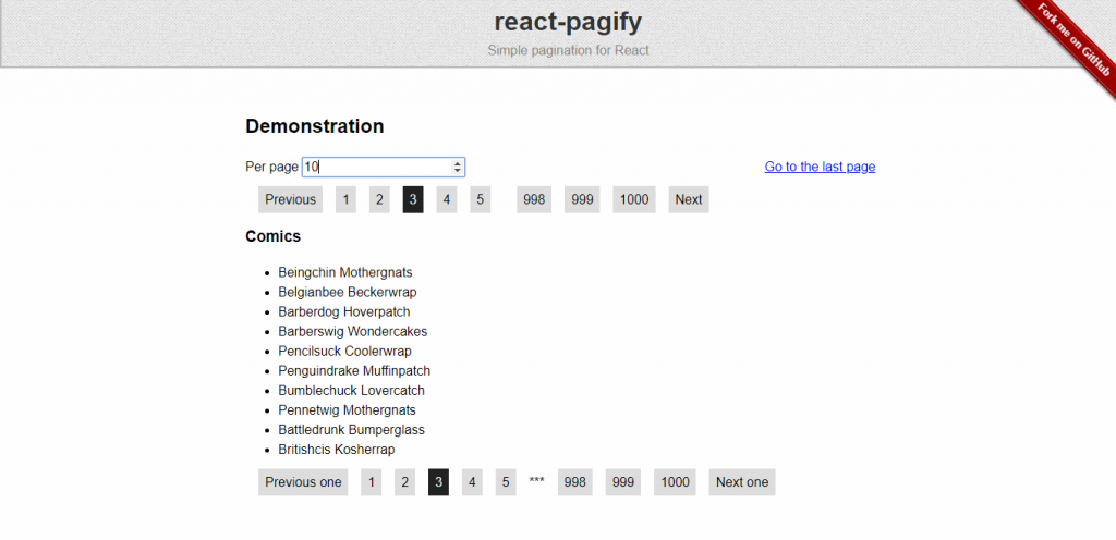 React pagination library