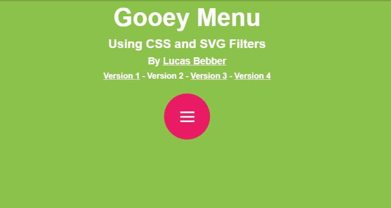 Gooey Menu Using CSS and SVG