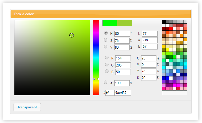Jquery Color Pickers