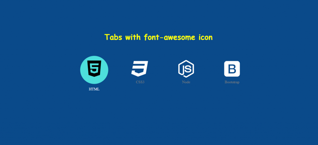 Pure HTML and CSS built icon tabs menu