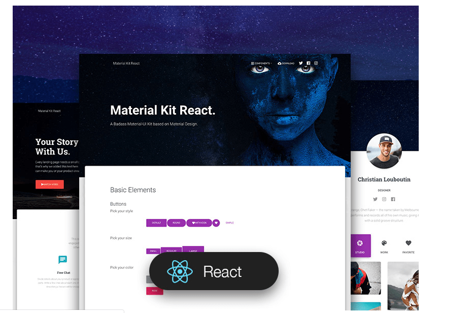 Material Kit React - React UI Component Libraries and Framework