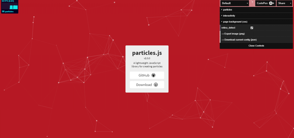 JavaScript library for creating particles