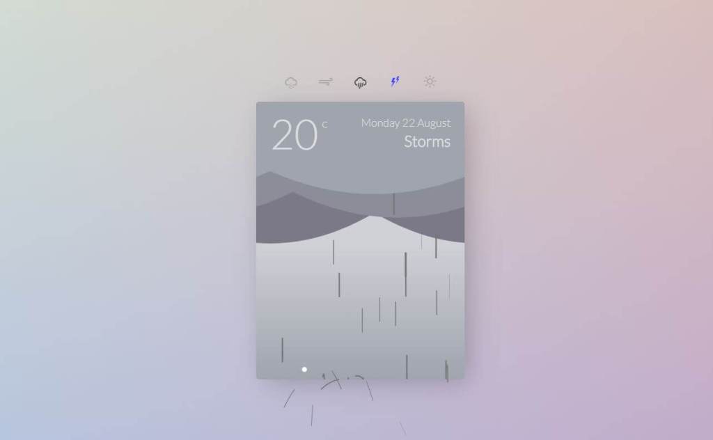 JS Animated Weather Cards Example