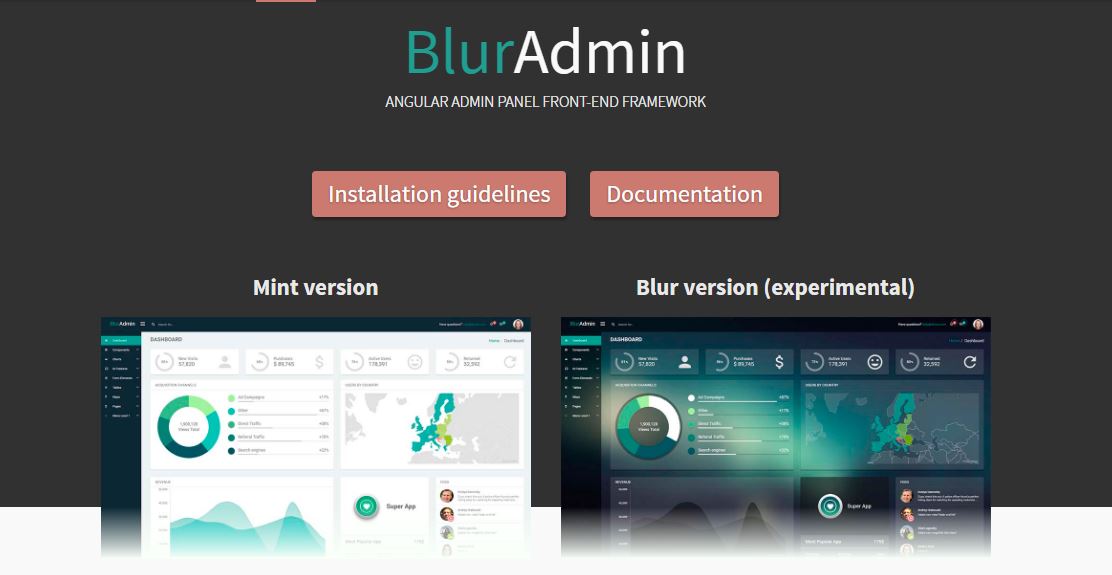 BlurAdmin - Angular Admin Panel Front-end Framework