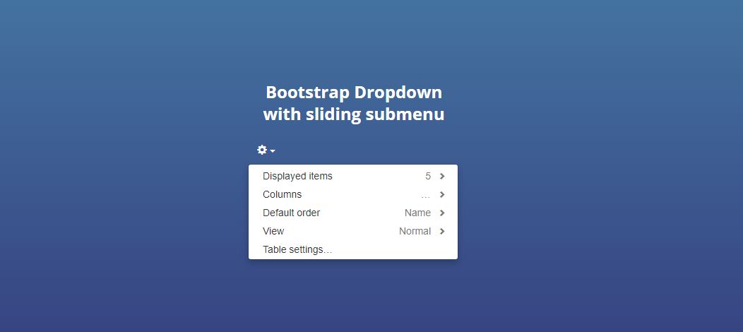 Bootstrap Dropdown Slidemorph Menu