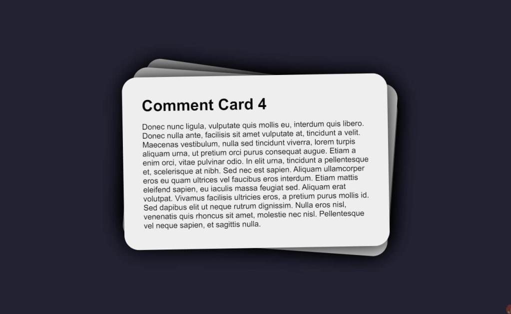 Responsive JS Comment Cards Example