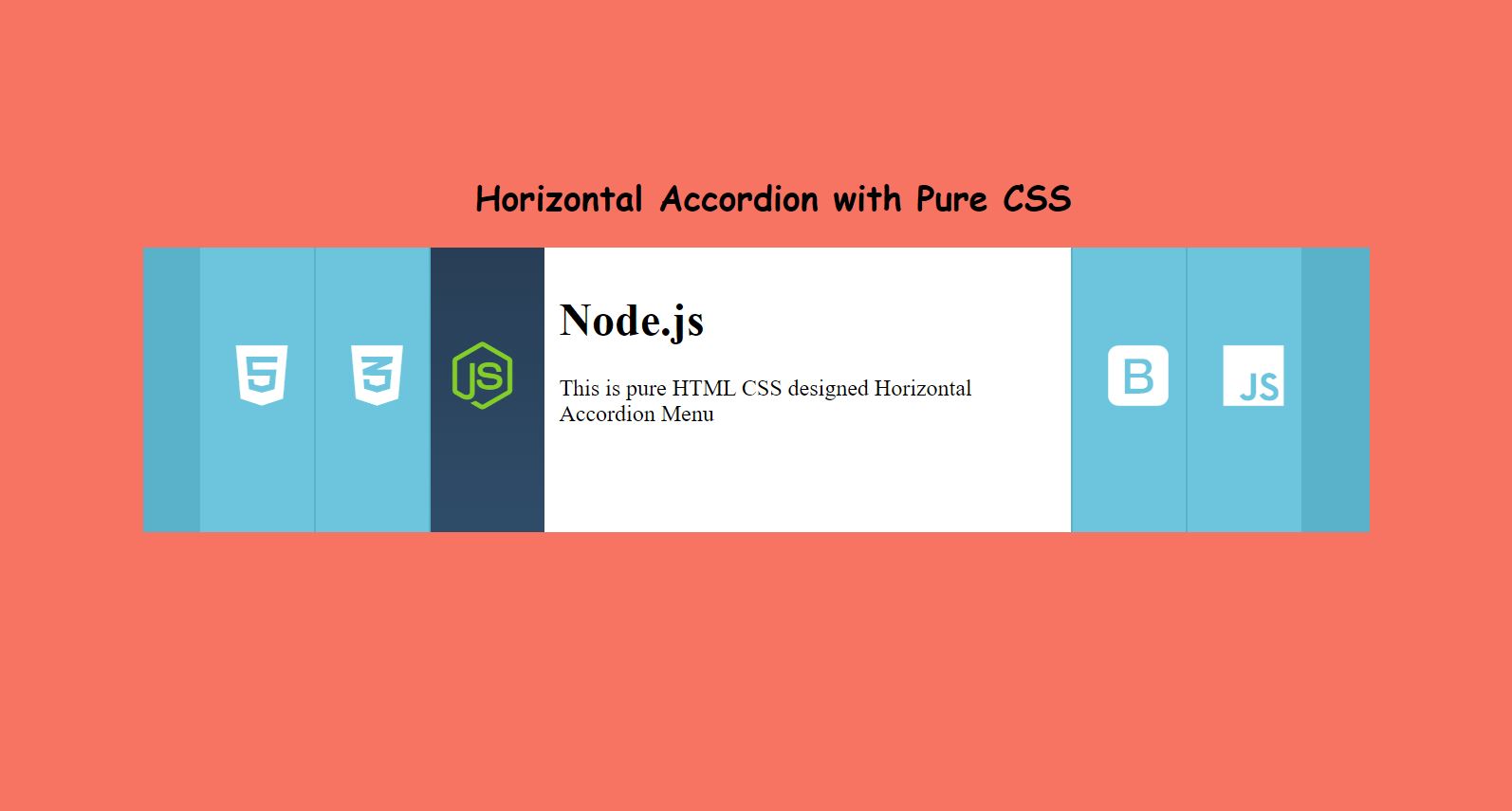 CSS Horizontal Accordion Menu