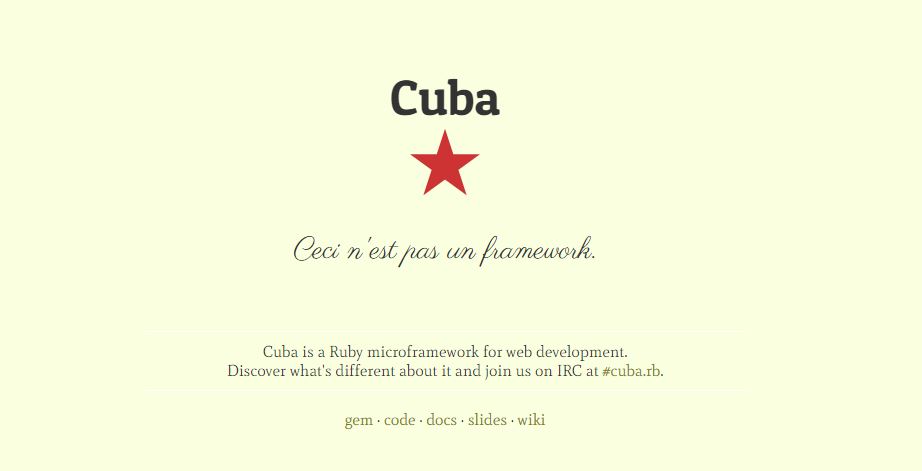 Cuba - Ruby Microframework for Web Development