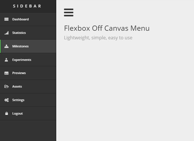 Flexbox Off Canvas Menu