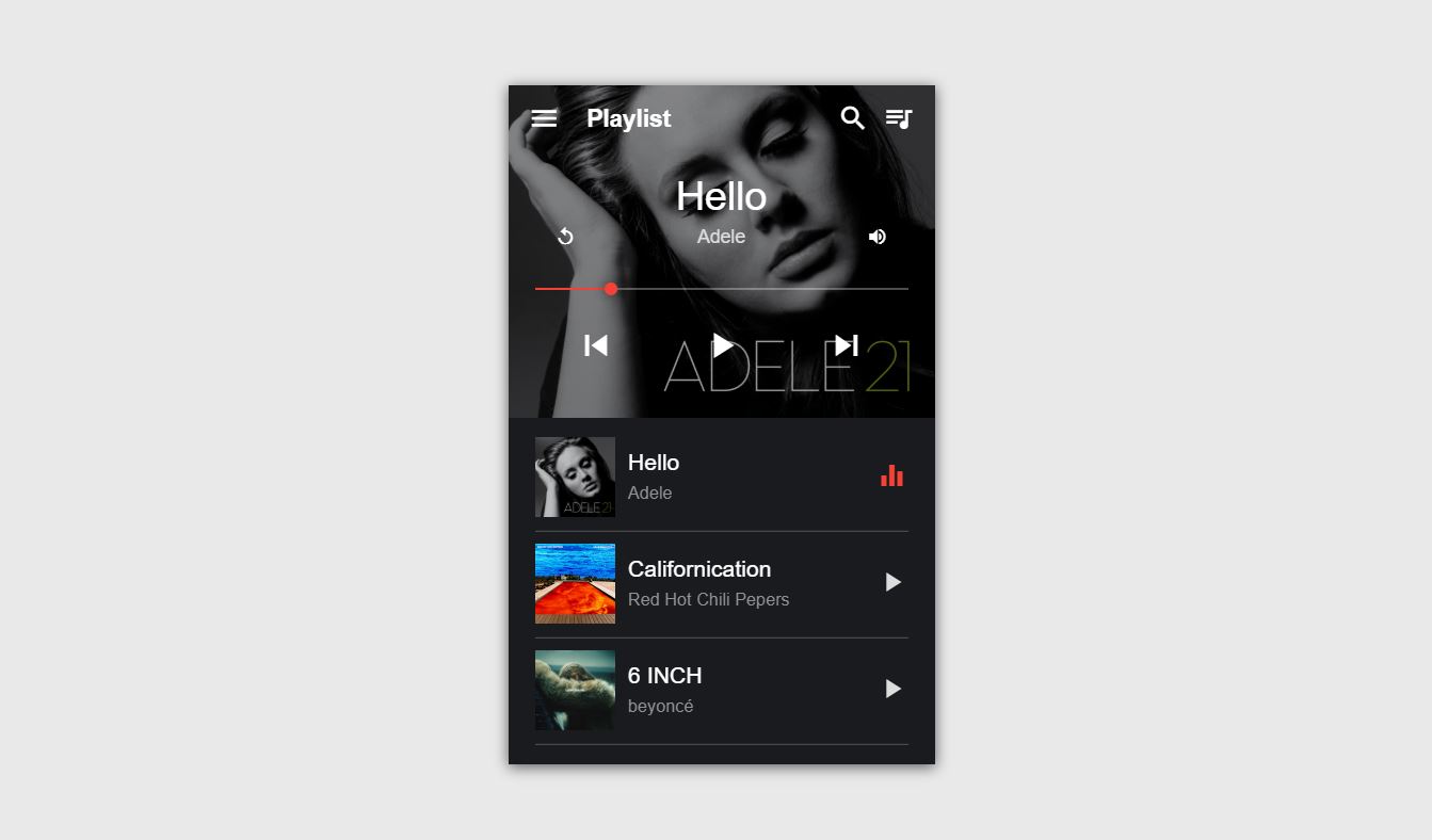 CSS Music/Audio Player Examples