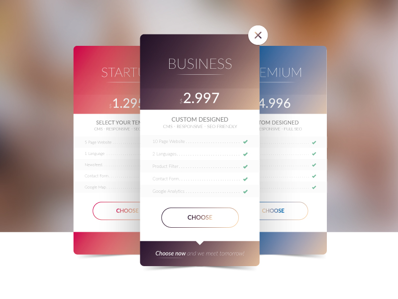 Pricing Tables by Matthias Goegel
