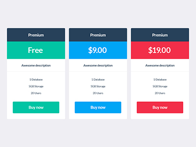 Pricing Tables by Pierre Georges