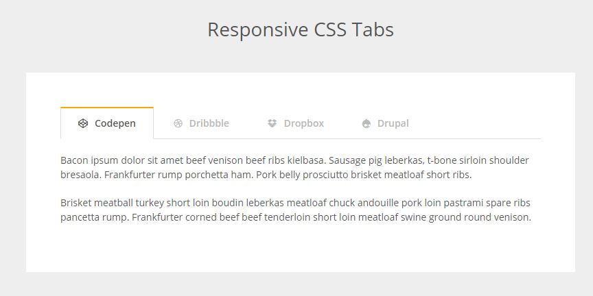 Responsive CSS Tab Menu