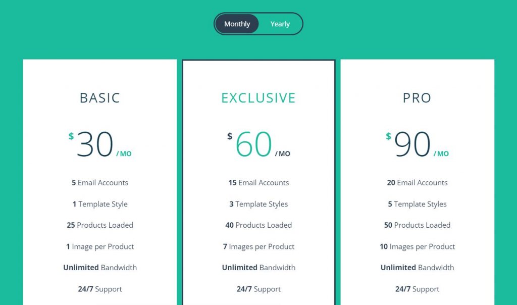 Responsive Flip Pricing Table  