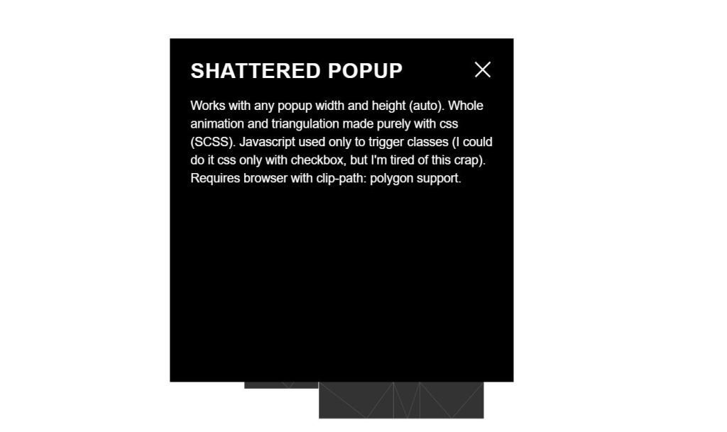 Shattered Popup CSS 