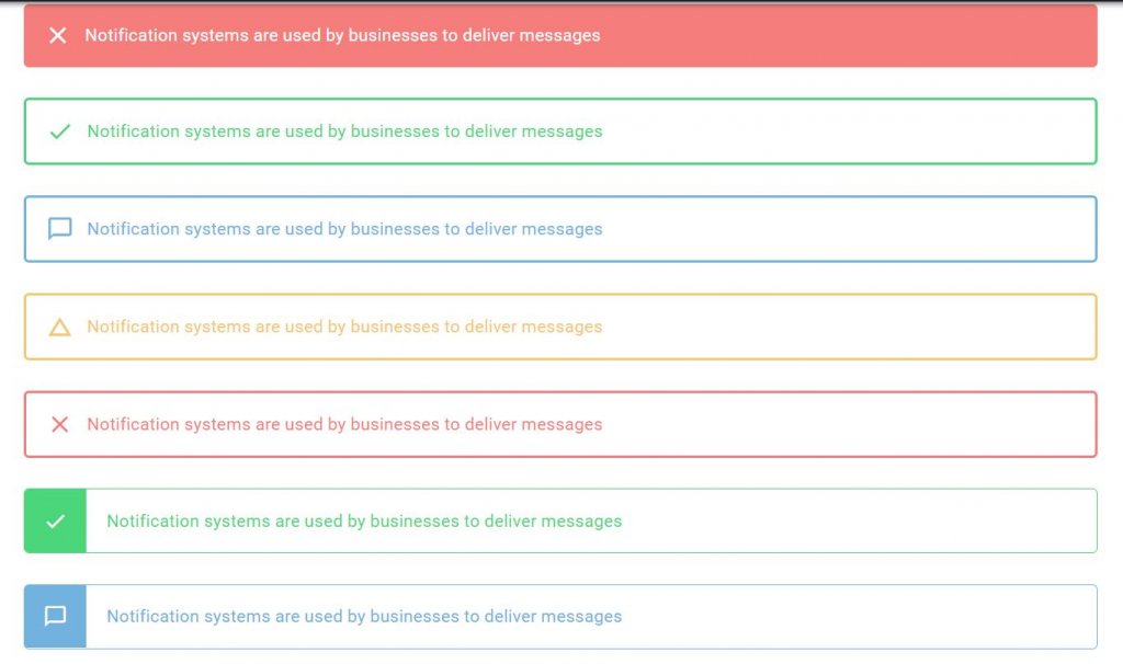 Visual Composer Message Boxes