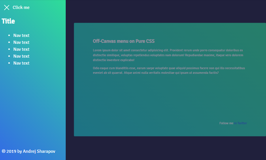 Off-Canvas menu on Pure CSS