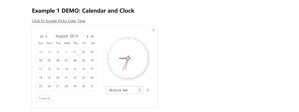reactjs date and time picker example