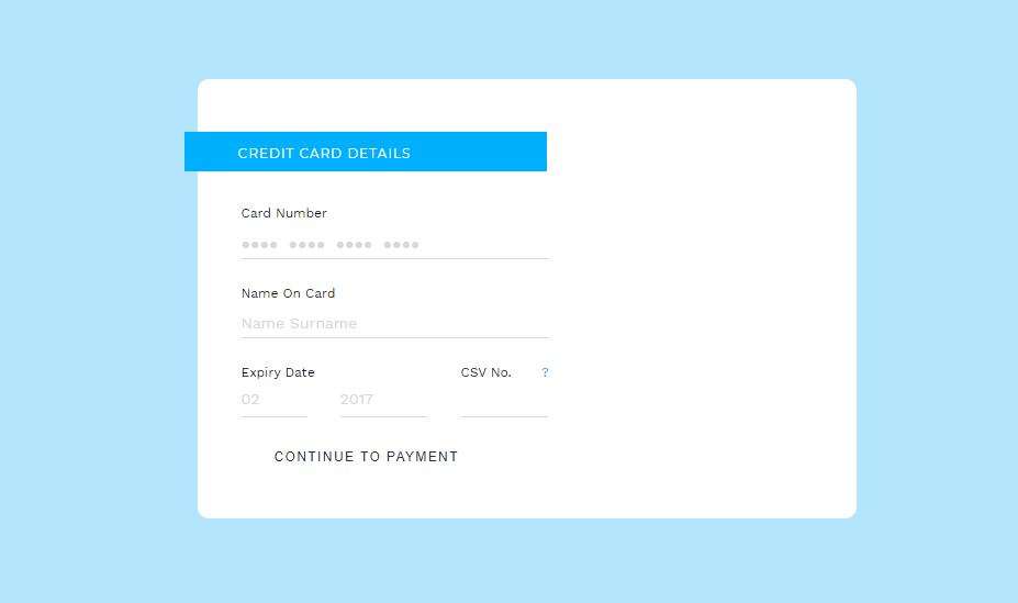 credit card layout with ribbon