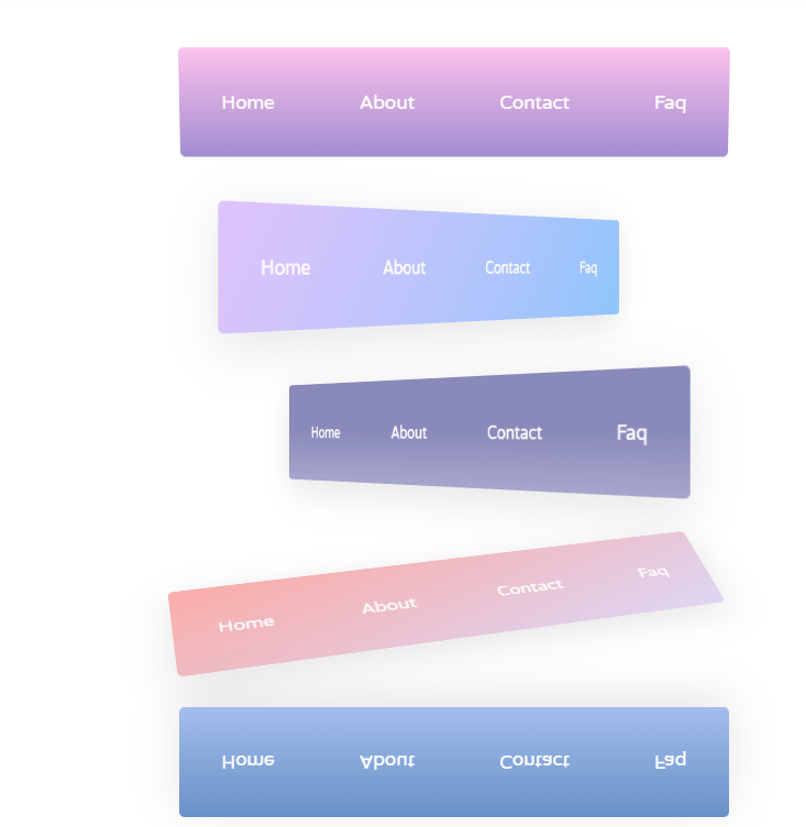 CSS only Perspective Menus 
