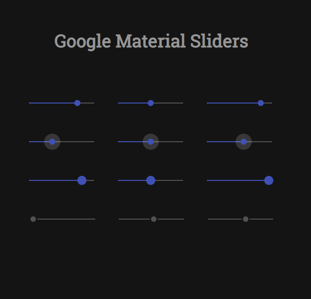 Google Material Sliders 