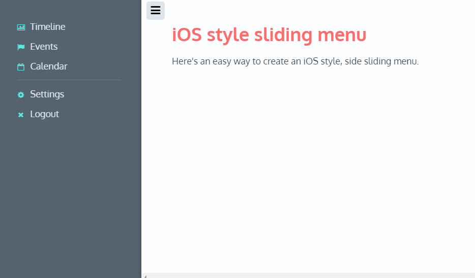 ios style menu
