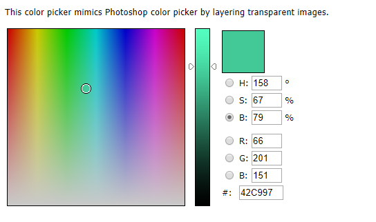 Photoshop-like Javascript Color Picker
