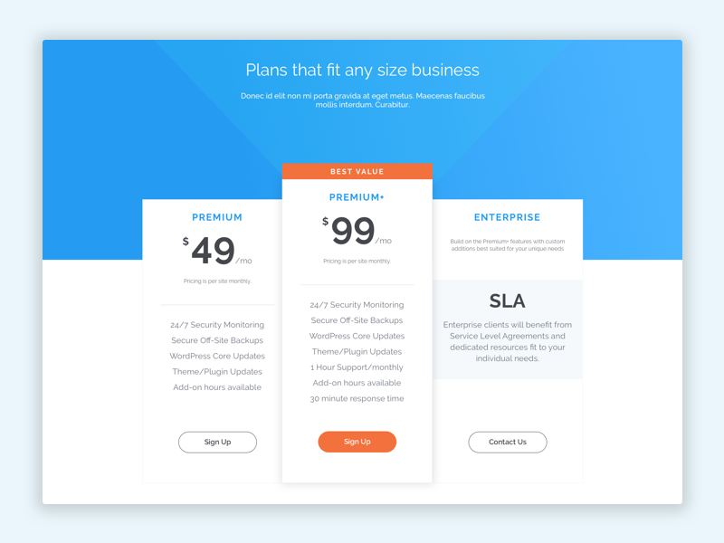 Pricing Page by Cameron