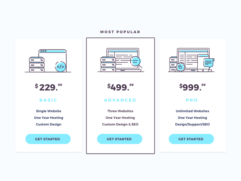 Pricing Tables by WebAdviser