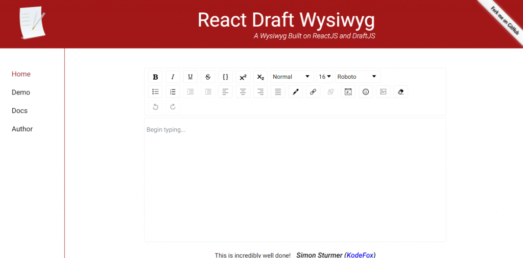 react draft wysiwyg text editor