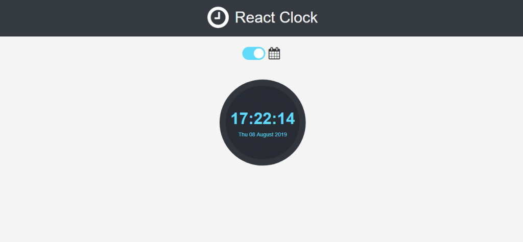 react toggle button clock