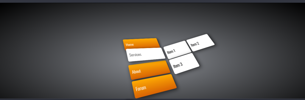 3D CSS menu example 