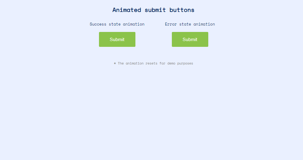 submission button with success and error effect