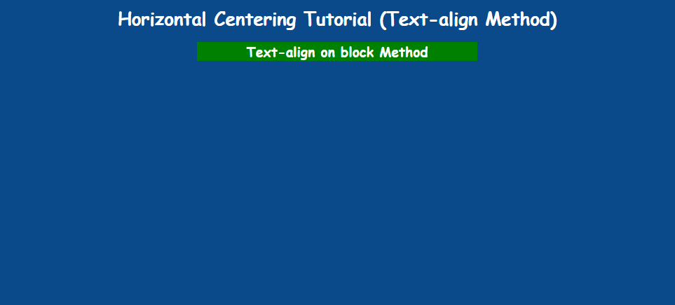 text-align on div with margin