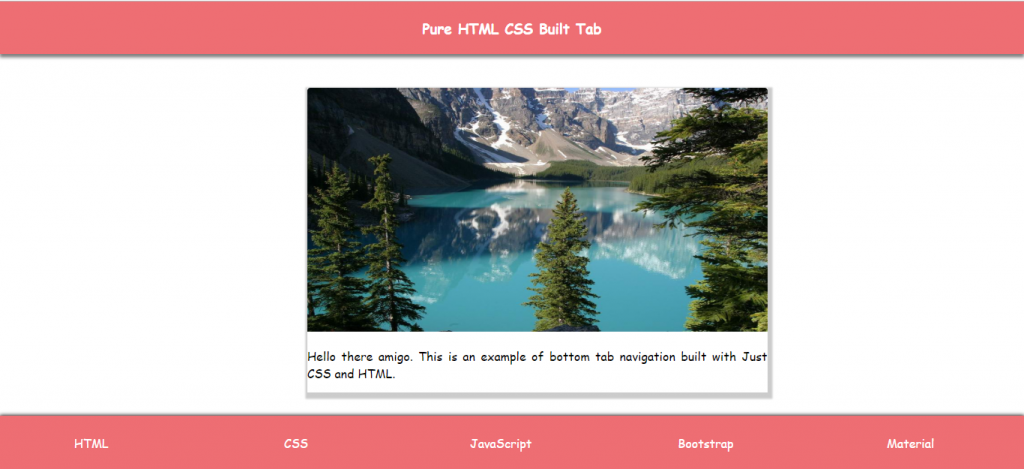 Bottom tabs menu with pure CSS